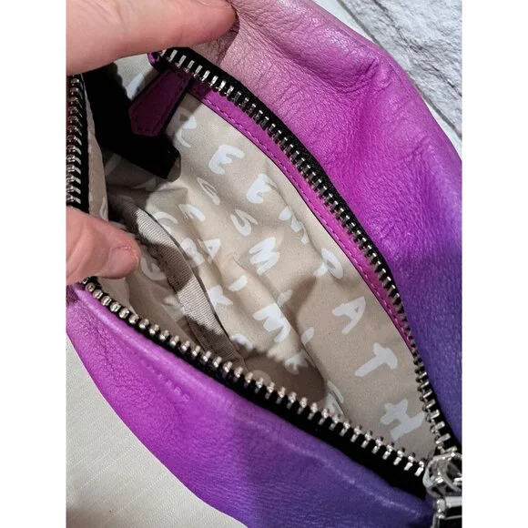 Aimee Kestenberg Gradient Leather Fanny Pack Ombre Adjustable Luxury Unisex - Picture 10 of 14